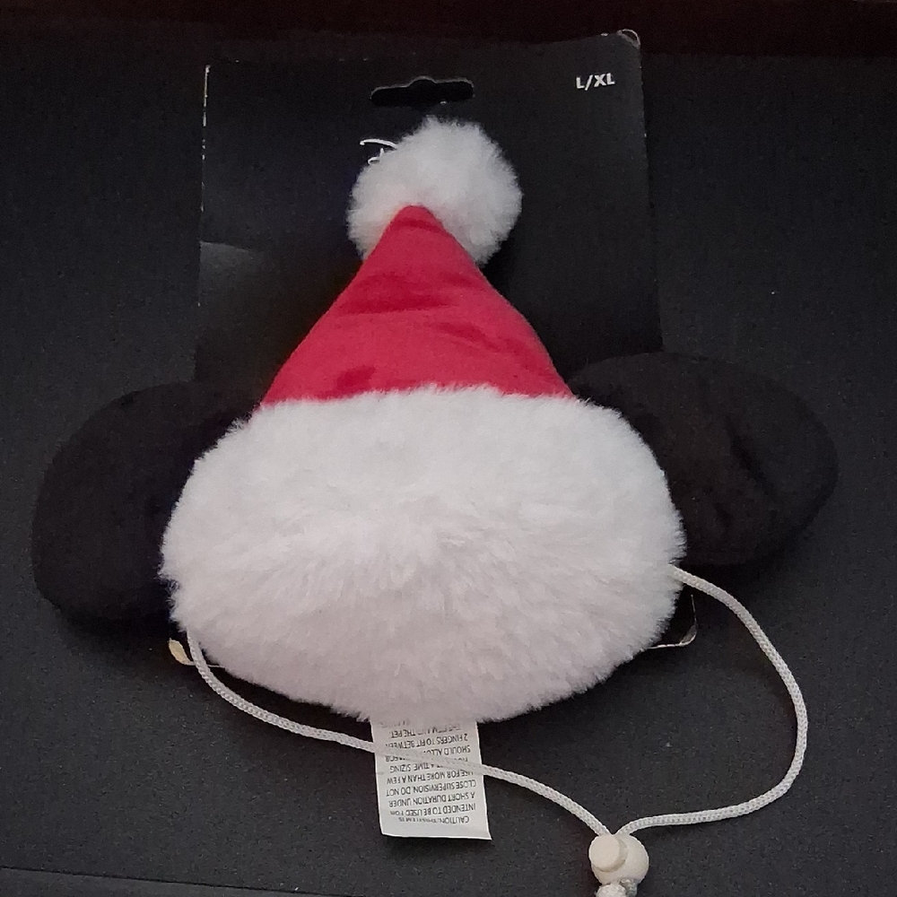 Disney Red and White Santa Hat with Black Ears